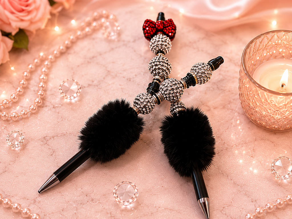 💎 Signature Beaded Pens | Fancy Fluff & Demure Collection | Double Pack